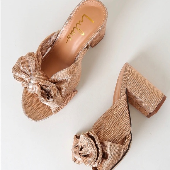 COPY - Dorothea Rose gold bow knotted heels - Picture 3 of 4